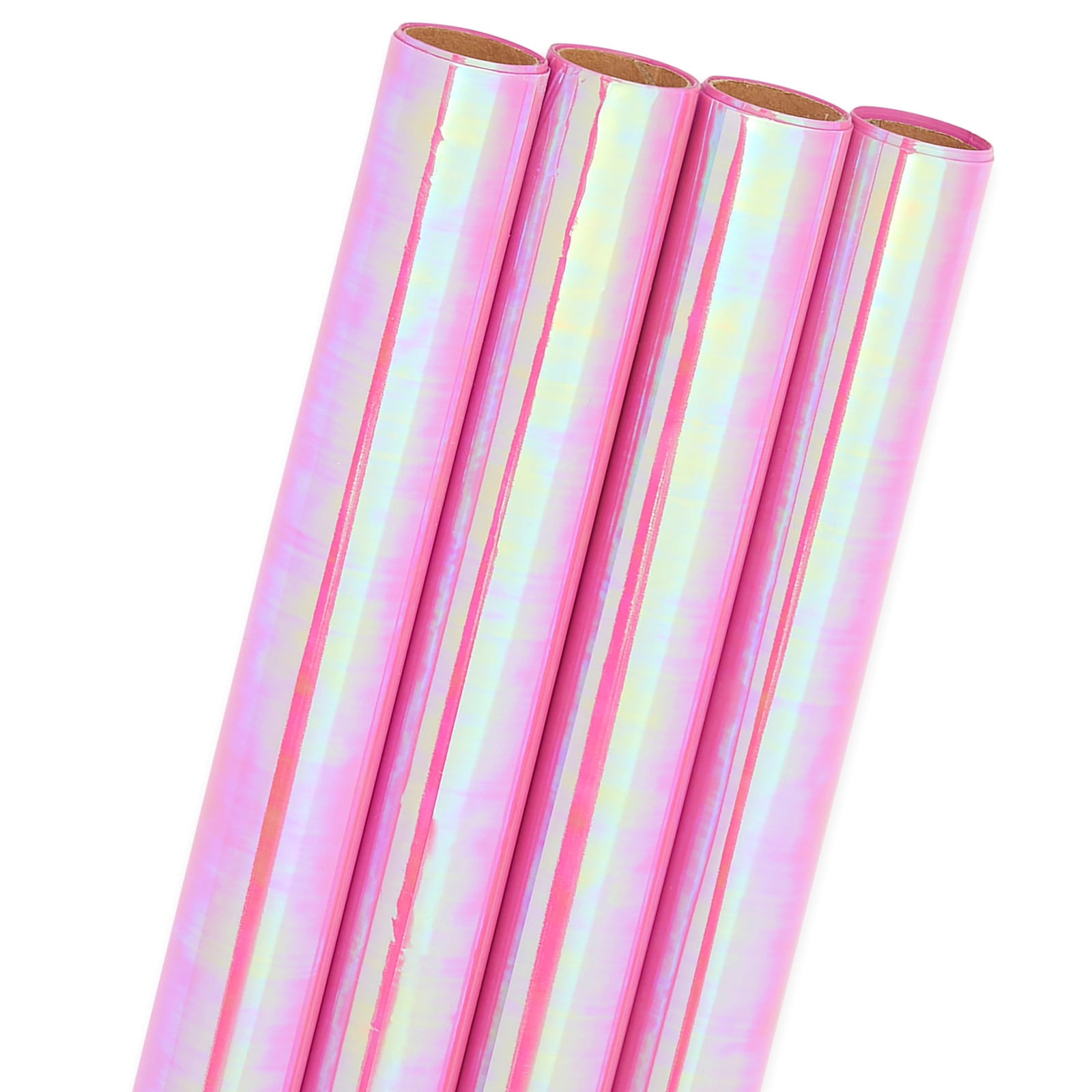 Cellophane Wrap 17" x 10ft 4 Pack Clear Pink Cellophane Rolls for Gift