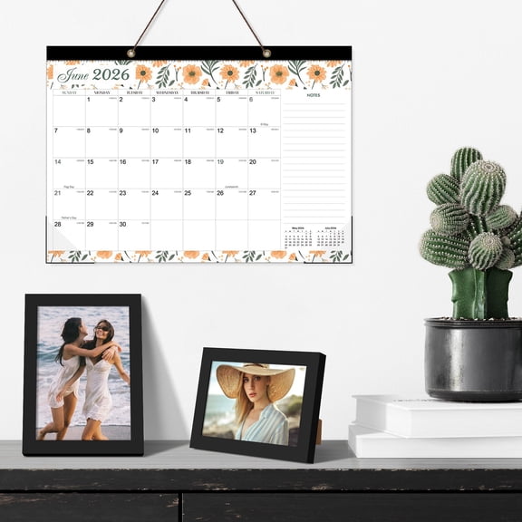 Yannianjz Fresh Little Flower Calendar, 19-Month Wall Calendar 2026-2027, Long-Term Planning Calendar for Goals, Family Events, Work Deadlines