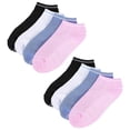 thumbnail image 2 of 4 Pairs of Short Socks Ankle Socks Simple Floor Socks (Black White Pink Blue), 2 of 4