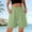 Mint Green, variant on Women's Cotton Shorts Elastic Waist Casual Comfy Summer Pull on Beach Shorts with Patch Pocket