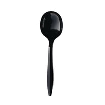 Boardwalk BWKSOUPBLMW Mediumweight Polypropylene Plastic Soup Spoon Cutlery - Black (1000/Carton)