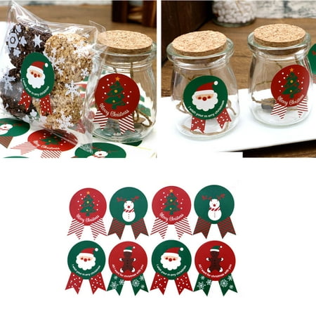 96 PCS Christmas Label Stickers Baking Cookie Candy Package