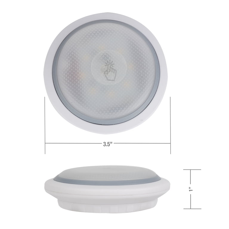 Great Value Touch-Activated LED Puck Lights, 2-Pack Dimmable photo 2