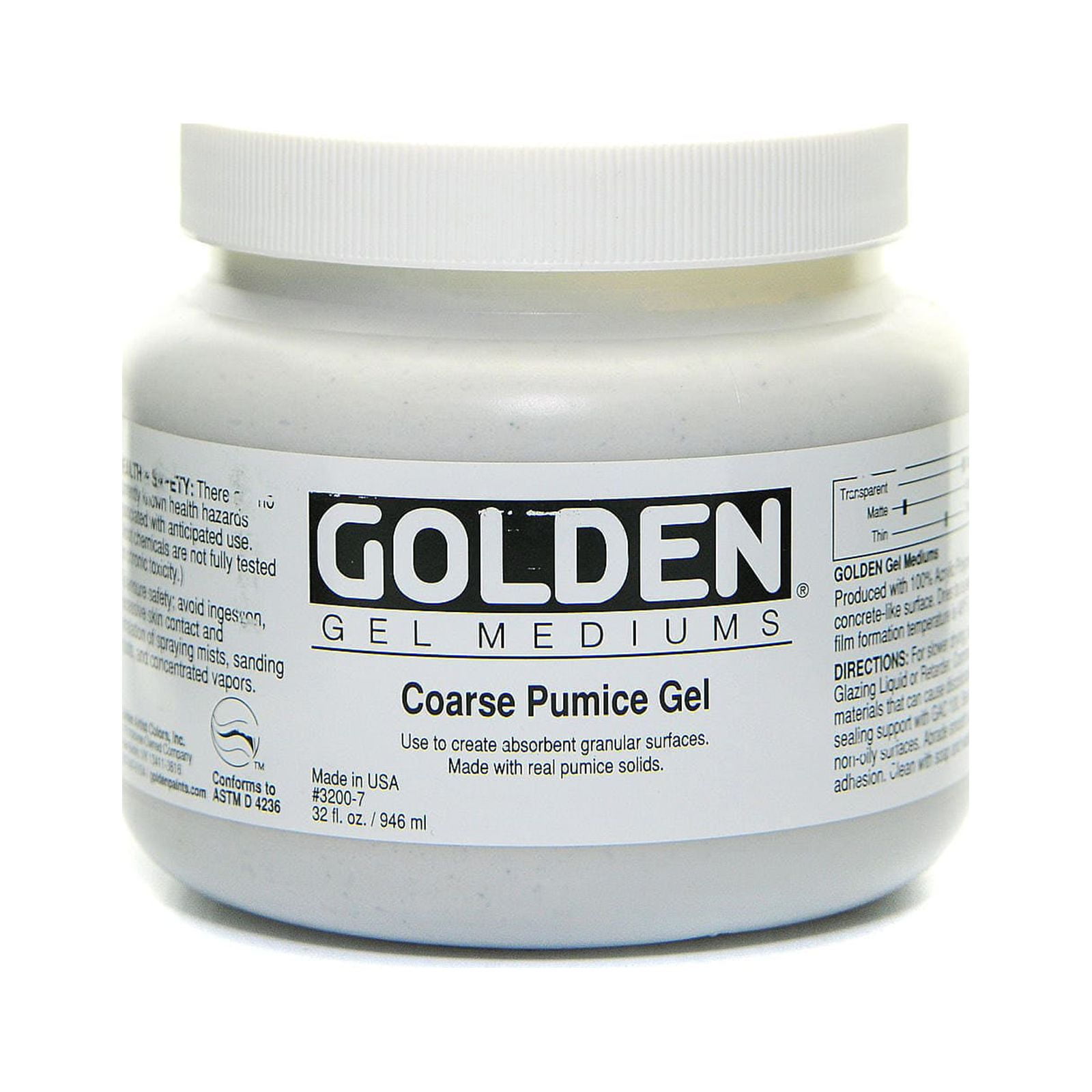 Golden Artist Colors 16 Oz Pumice Extra Coarse Gel
