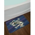 thumbnail image 2 of Astronaut Bath Mat, Having Fun Dancing Retro Comic Design Cartoon Character, Plush Bathroom Decor Mat with Non Slip Backing, 29.5" X 17.5", Multicolor, by Ambesonne, 2 of 2