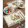 thumbnail image 2 of Easter Placemats Set of 4, Brown Bunny Colorful Egg Placemat for Dining Table Decorations, Spring Flowers Leaf Plant Place Mats, Spring Table Mats for Kitchen Dinner Seasonal Holiday Party Decor, 2 of 6