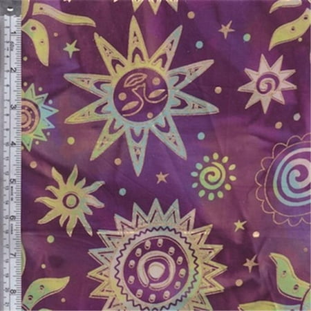 Textile Creations OY-154 Odyssey Fabric, Sun Black Gold On Purple, 15 yd.