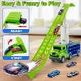 thumbnail image 3 of Truck Toys Car for 3, 4, 5, 6 Years Old Boys, Transport Truck Car Toy, Foldable 2 Layer Transport Car Toys with 27 in Race Track and 6 Metal Cars, Birthday Gifts for Toddler Boys Girls, 3 of 8