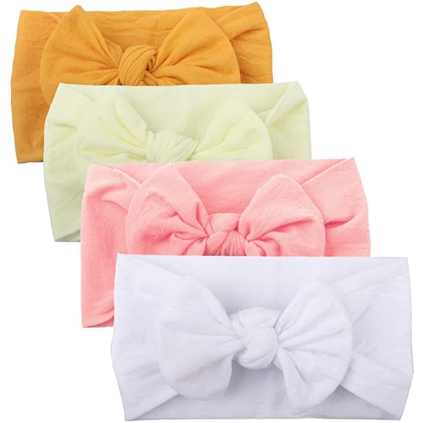 4 piezas de diadema para bebé, niñas recién nacidas, diadema para niñas, diadema de nailon elástico con diademas de lazo, turbante para niñas pequeñas, accesorios para fotos de bebés BANYUO Electrónica