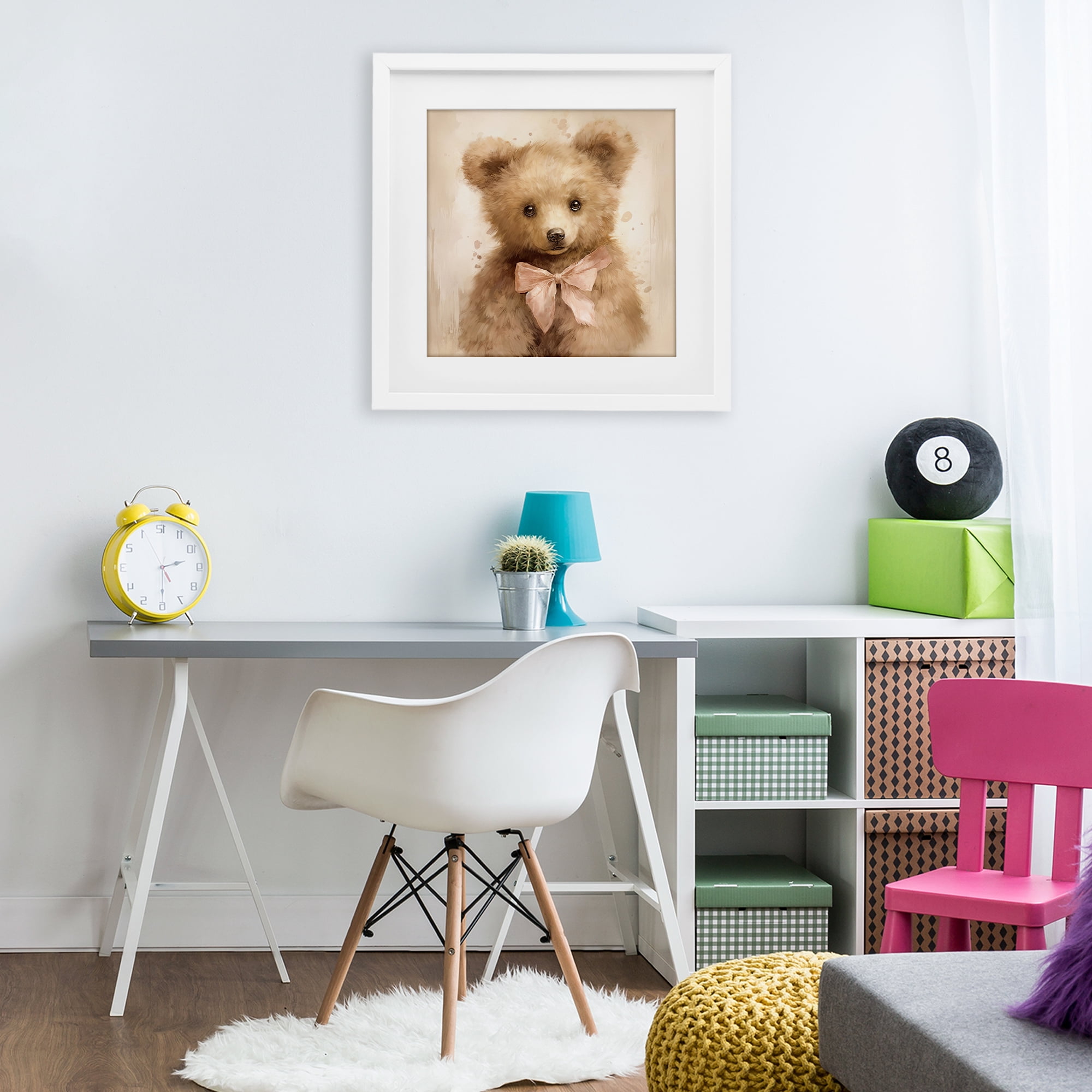 Stupell Industries Little Baby Bear White Framed Print Under Glass, design by Tina LeCour
