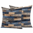 thumbnail image 2 of Pack of 2 Outdoor Pillow Covers 24x24 Inch Waterproof Navy Blue Brown Wood Throw Pillow Covers,Decorative Couch Pillow Shams Protectors Farmhouse Vintage Wooden Patio Pillowcases Cushion Covers, 2 of 8