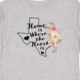 thumbnail image 4 of Inktastic Texas Home is Where The Heart is with Watercolor Floral Girls Long Sleeve Toddler T-Shirt, 4 of 5