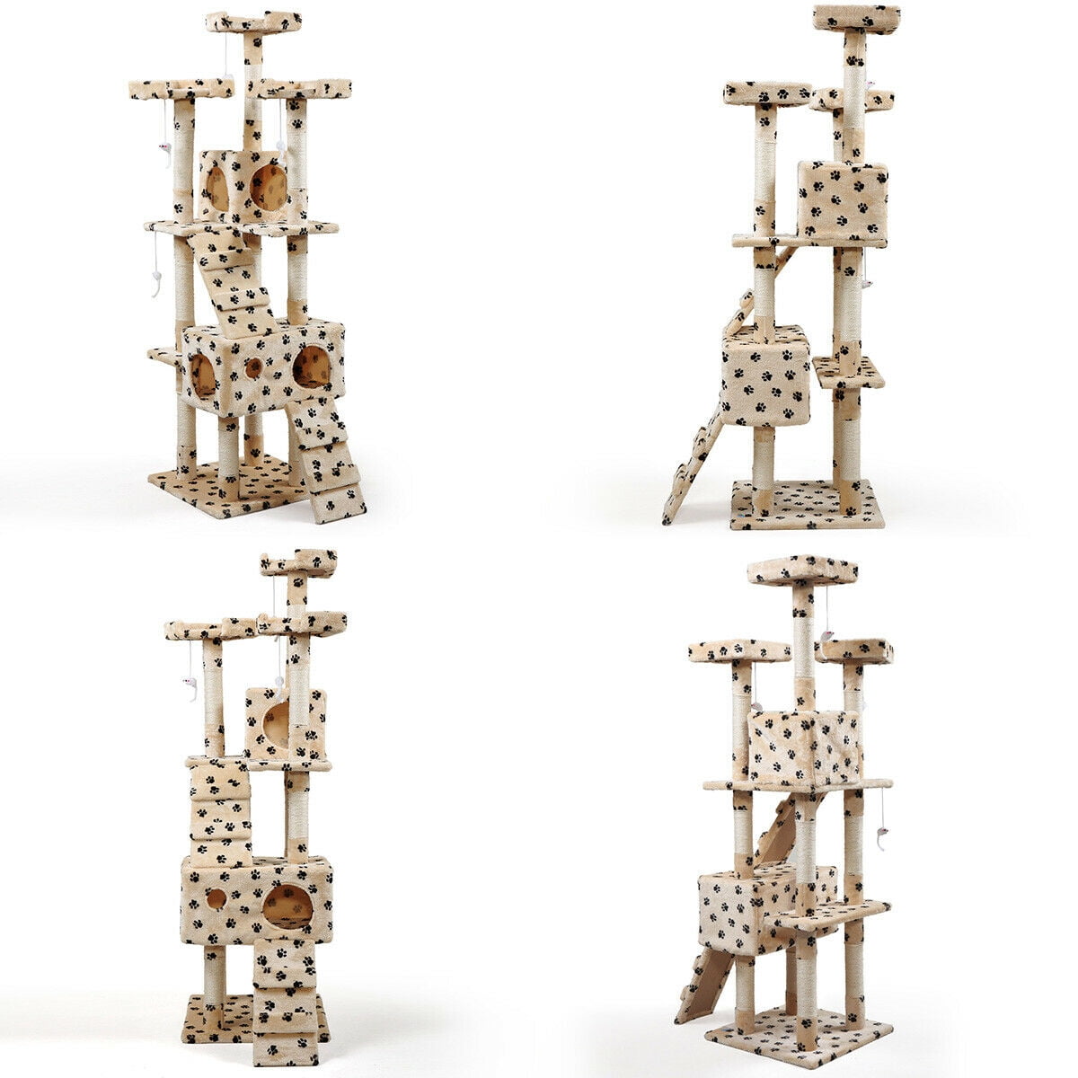 Lowestbest 67" Multi-Level Cat Tree, Cat Condo with Sisal-Covered Scratching Post, Big Large Cats Tower Furniture - for Kittens Pets Climb Scratch House Play Lowestbest 67" Multi-Level Cat Tree, Cat Condo with Sisal-Covered Scratching Post, Big Large Cats Tower Furniture - for Kittens Pets Climb Scratch House Play