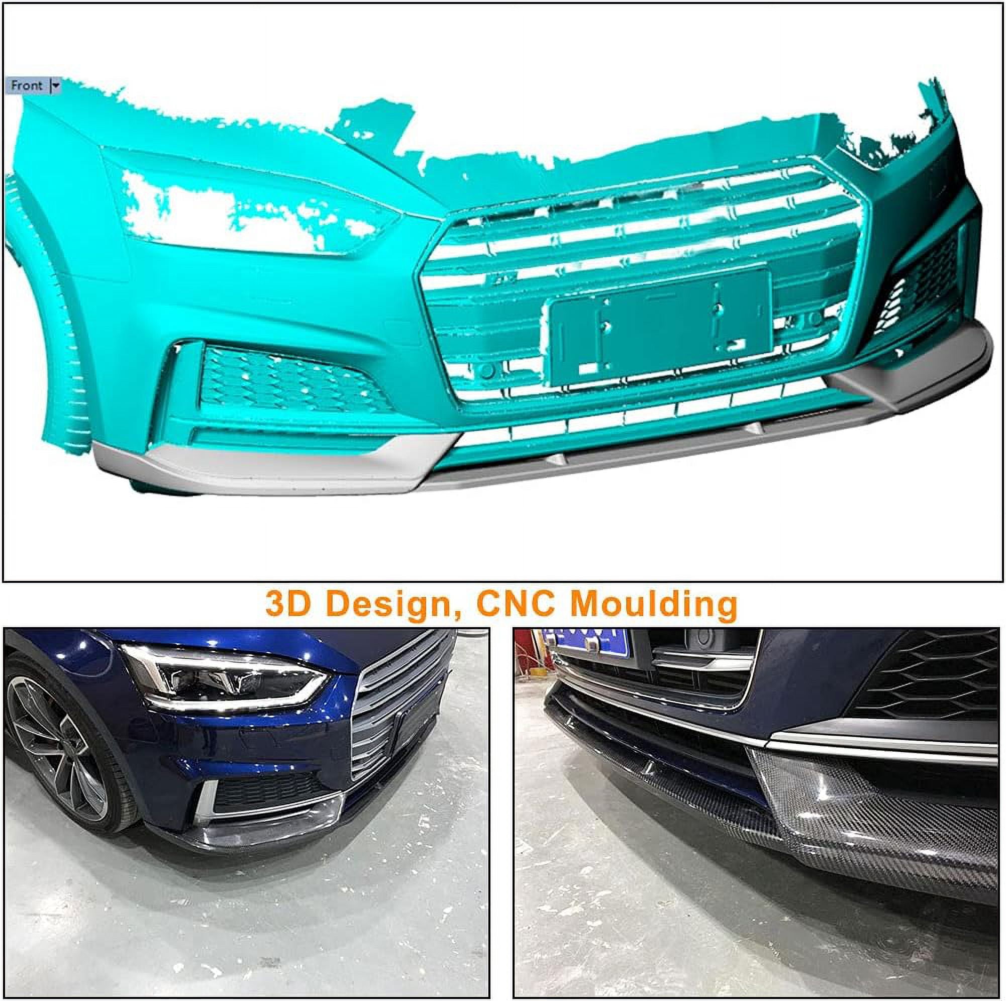 Carbon Fiber Front Bumper Lip Fits for Audi A5-Sline S5 S5-Sportback 2017-2019