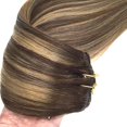 thumbnail image 5 of Extensions de Cheveux Humains à Clip Remy Brun Chocolat à Caramel Blond Balayage 7 Pcs 120g 14 Pouces, 5 of 5