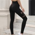 thumbnail image 6 of CaComMARK PI Women's Mesh Yoga Leggings Strech Stylish Activewear High Waist Tummy Tuck Workout Pants Black L(L), 6 of 6