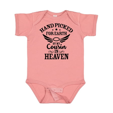 

Inktastic Handpicked for Earth by My Cousin in Heaven with Angel Wings Gift Baby Boy or Baby Girl Bodysuit