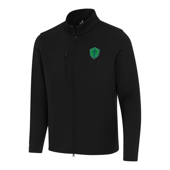 Men's Antigua Black Seattle Sounders FC Objection Full-Zip Jacket