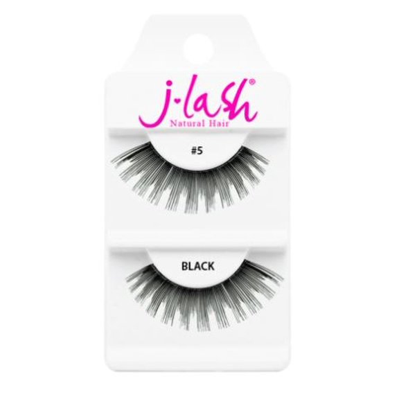 #5 Black , J Lash Daily Eyelashes, hair scalp beauty - Pack of 2 w/ Sleek 3-in-1 Comb/Brush