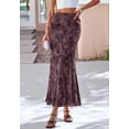thumbnail image 3 of BTFBM Womens Floral Mesh Maxi Skirt Spring Summer Elastic High Waisted Boho Elegant Mermaid Long Skirts for Women, 3 of 9