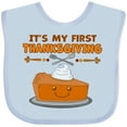 thumbnail image 3 of Inktastic It's My 1st Thanksgiving with Cute Smiling Pumpkin Pie Boys or Girls Baby Bib, 3 of 4