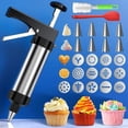 thumbnail image 1 of Juego Prensa para Galletas, Kit para Cocinar y Hacer Moldes, Herramienta para Hornear con Prensa para Galletas Spritz con 13 Discos y 8 Boquillas para Glaseado Hornear en Casa, 1 of 5