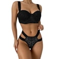 thumbnail image 1 of Pijama de encaje floral Gibobby Conjunto de lencería Sexy negro S, 1 of 5