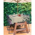 thumbnail image 3 of nqOlkjepod Teal Leaves Outdoor Tablecloth with Umbrella Hole & Zipper, Spring Botanical Vines Vintage Country Rectangle Table Cover 52x70 Inch, Dining Waterproof Table Cloth Protector for Patio, 3 of 7