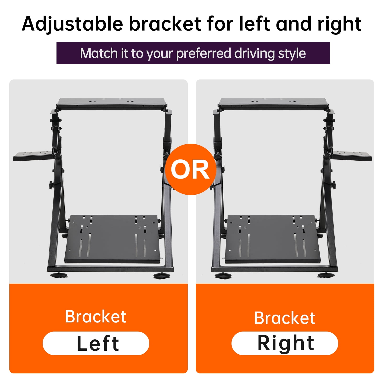 Gtplayer Sim Racing Wheel Stand Simulator Cockpit for Logitech and Thrustmaster with Shifter Mount, BlackOrange(No cup holde)