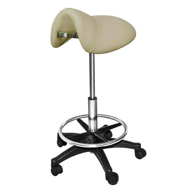 PureSana Chromium Professional James Rotational Saddle Cutting Stool, Tan