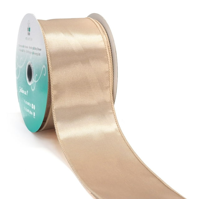 Cinta decorativa CT CRAFT LLC con alambre satinado de 6,4 cm x 18 m, color dorado