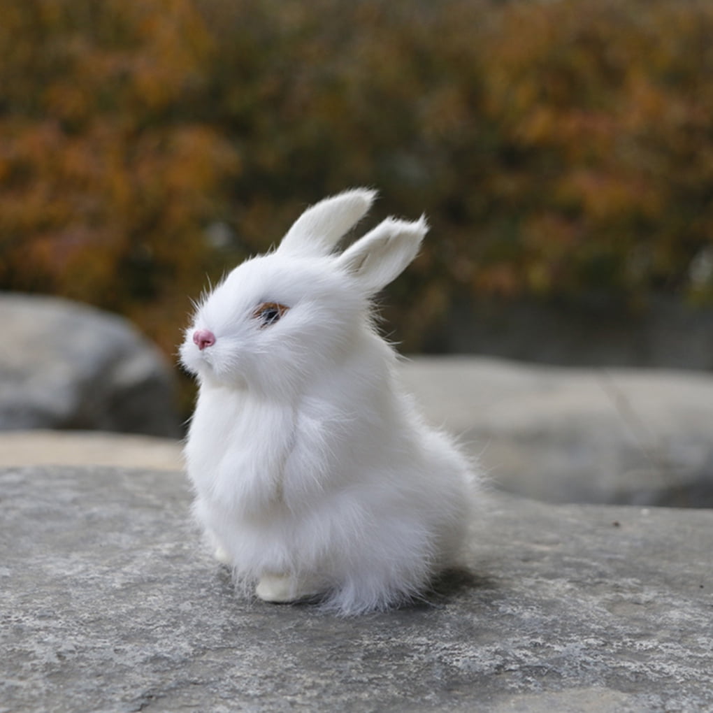 ROBOTGXG Miniature Rabbit Toy Rabbit Model Mini Realistic Plush