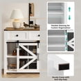 thumbnail image 4 of Jopath 55" Industrial Sideboard with 3 Drawers and 2 Sliding Barn Door Buffet Cabinet with Adjustable Shelves and Aluminum Handles for Living Room Kitchen Dining Room Hallway White, 4 of 9