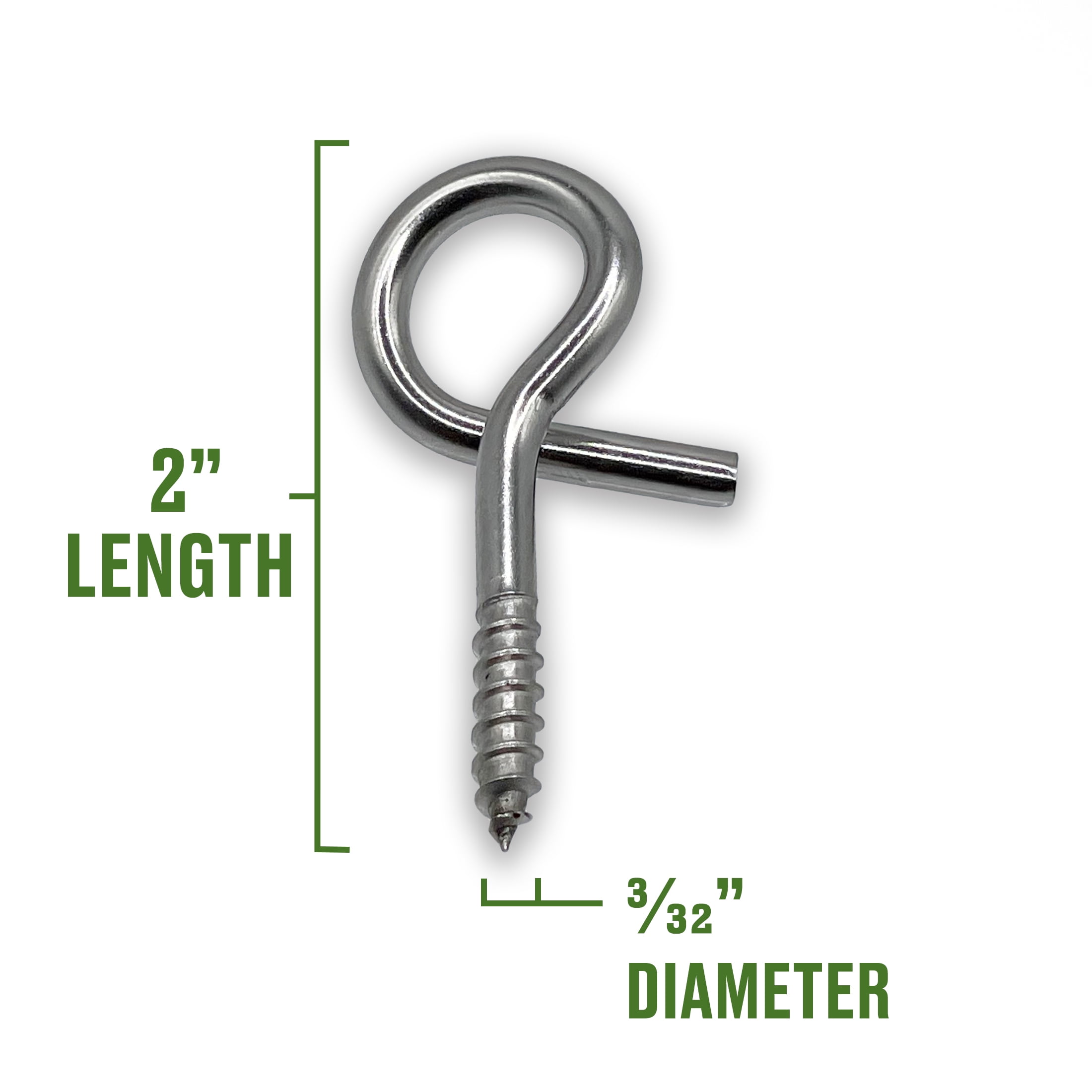 Hillman Quick Hanger Screw Eye, Outdoor, Stainless Steel, Stainless Steel, Silver, 12 set