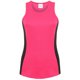 thumbnail image 1 of Awdis- Camiseta de tiranes de deporte con franjas de diferente color para mujer (Rosa/Negro), 1 of 2