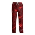thumbnail image 4 of Fgvctg Mens Valentine's Day Pajamas Comfy Sleepwear Wide Leg Pajama Heart Print High Waisted Pj Pants Oversized Spring Drawstring Lounge Pants with Pockets Purple Pink XL, 4 of 6