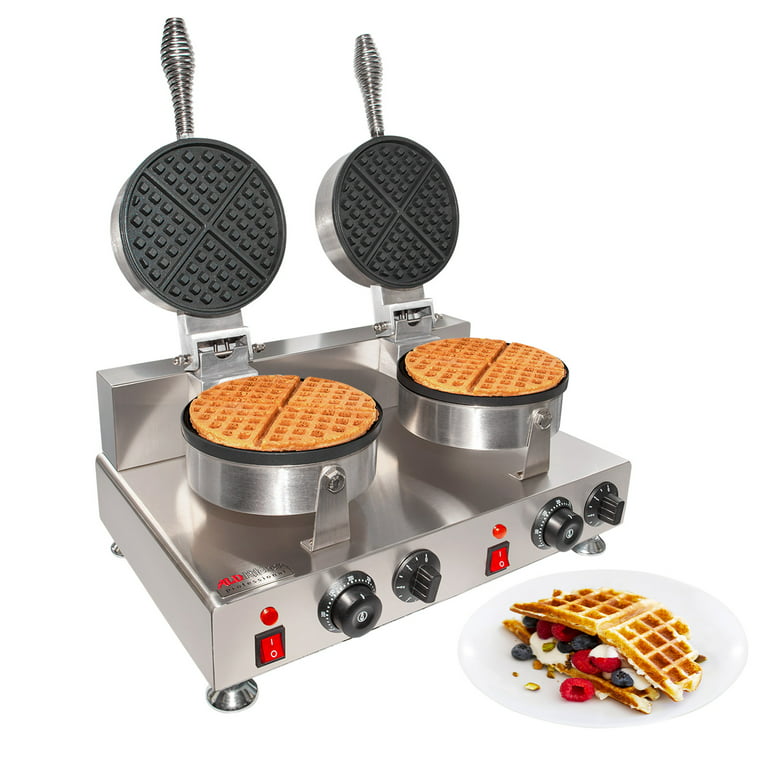 ALDKitchen Belgian Waffle Maker, Cone Maker and Waffle Iron, Round-Shape Thin  Waffles, Stainless Steel