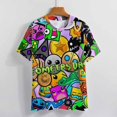 thumbnail image 4 of T-Shirt pour Femmes Geometry Dash Imprimé Graphique Tee Blouse Stylée Chemise Tendance 6X-Grand, 4 of 8