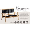 thumbnail image 6 of Balkene Home  Kingsmen Loveseat Bench Mid Century Modern Wooden Bench Indoors & Outdoors Solid Wood Construction Warm Teak Tones, 6 of 9