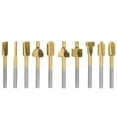 thumbnail image 2 of 10 PCS Round Shank HSS Router Bits Woodworking Milling Cutter Grinding Milling Tool Accessory Set 3mm Shank Practical Woodworking Trimming Set, 2 of 7