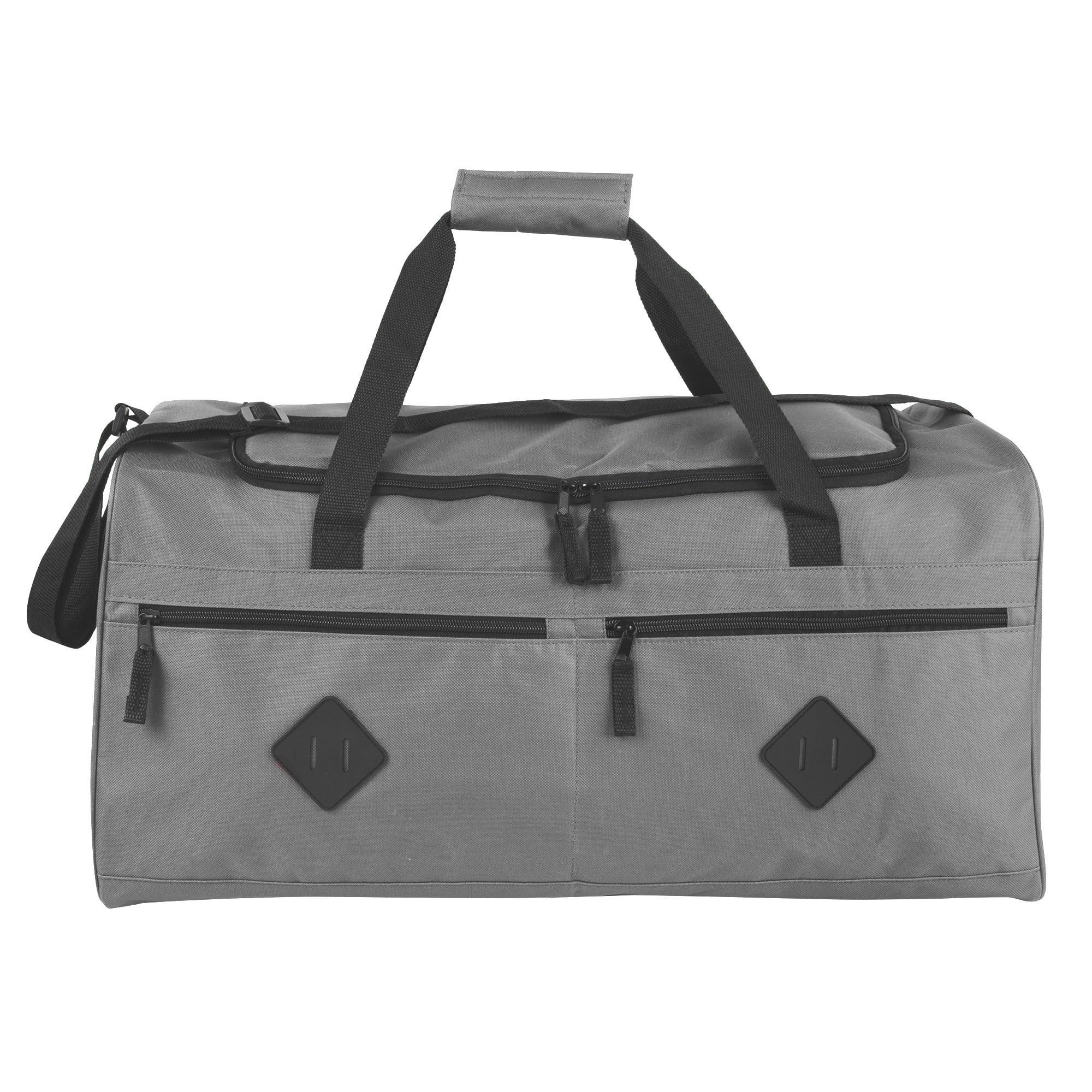24 Pack 24 Inch 55 Liter Overnight Duffel Bags with Zippered Pockets for Men, Women, Sports, Gym, Travel, Commuting in Gray