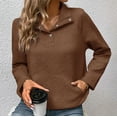 thumbnail image 5 of Sevevn Womens Sweatshirt Casual Textured Long Sleeve Henley Button V Neck Loose Pullover 2025 Trendy Fall Outfits Tops, 5 of 9