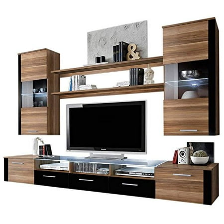 Ferio Modern Entertainment Center Wall Unit Tv Stand With Led Lights Plum Ferio Modern Entertainment Center Wall Unit Tv Stand With Led Lights Plum