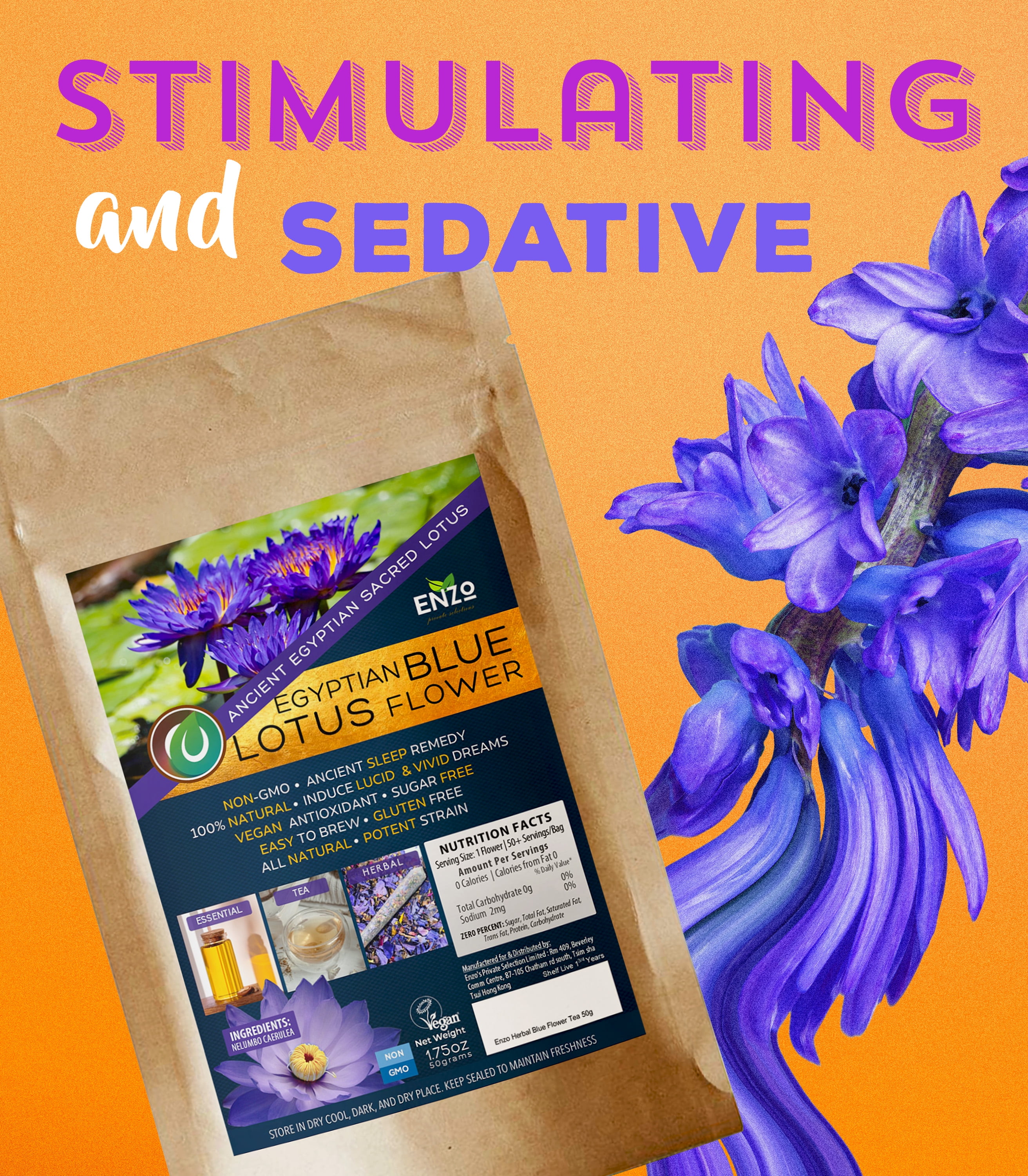 Ceremonial Grade Blue Egypt Blue Lotus Flower (1.75oz) Whole Dried Flowers For Tea, Wine, Essential Oil, Recreational Purposes