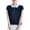 Navy-17, variant on SPZTSX Knitted Polo Shirts for Women Color Block Short Sleeve Collared Slim Fit Casual Tops for Summer