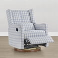 thumbnail image 3 of Spruce & Spring Swivel Glider Recliner Chair for Living Room & Nursery, Chenille Fabric, Baby Blue & Cream Plaid, 3 of 13
