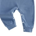 thumbnail image 4 of YDFCWXW Baby Boy Girl Checkerboard Jumpsuit Long Sleeve Pocket Onesie Bodysuit (Blue, 0-3 Months), 4 of 5