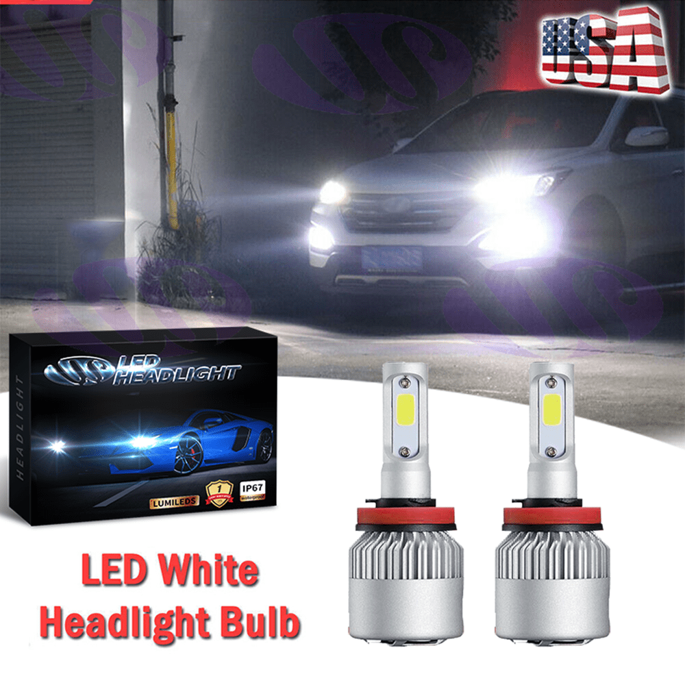 LED Headlight Bulbs Kit H11 White Low Beam Bulb for HYUNDAI Santa Fe 2013-2016