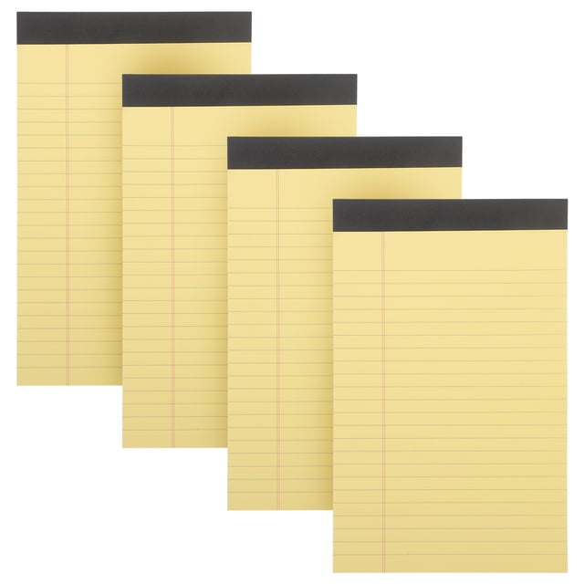 SHISUYAN 4Pcs Yellow Paper Notepad Rectangular Shape for Note Taking and To-Do List Management