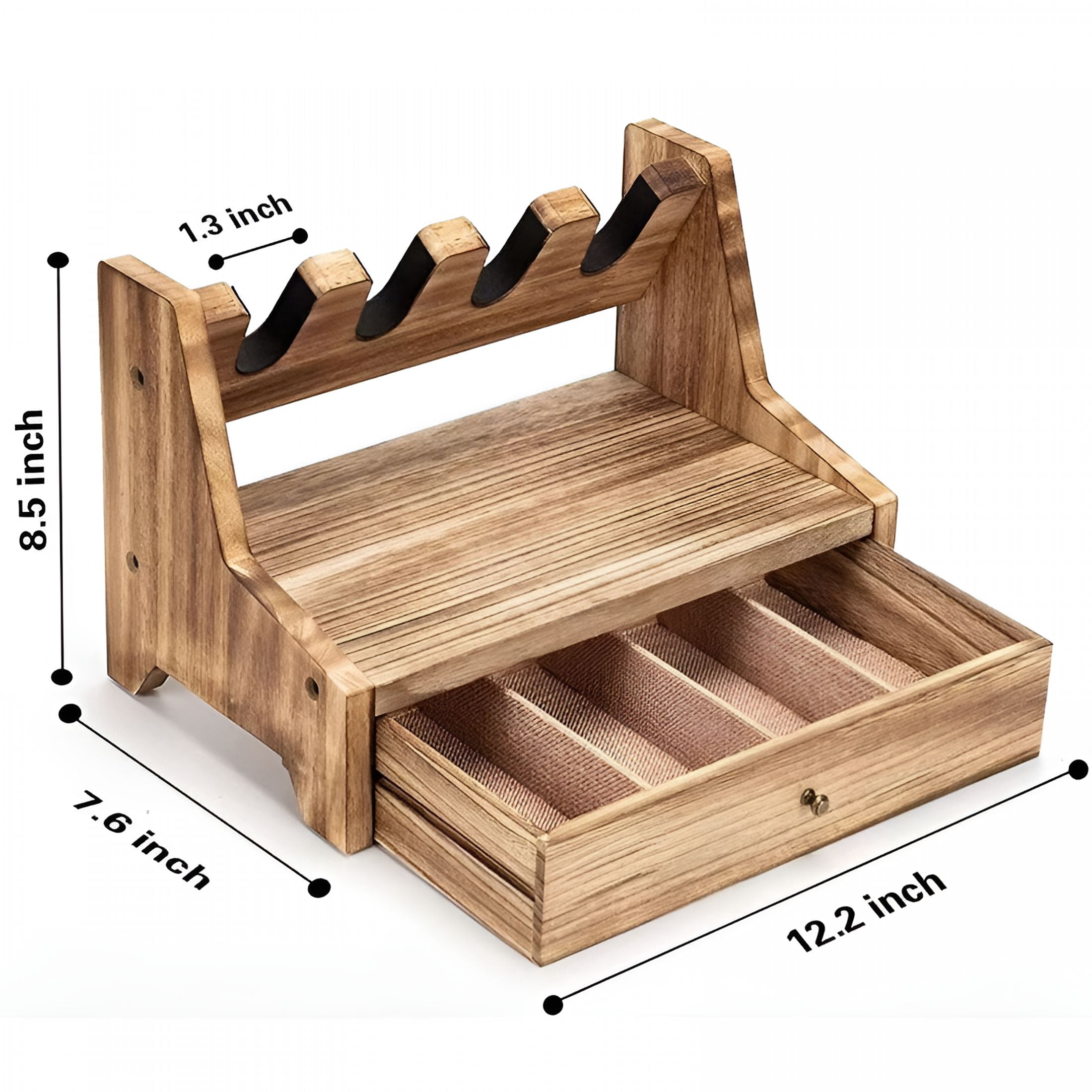 LAMIRO Wooden Pistol Handgun Rack Cabinet Storage Organizer for 6 Guns